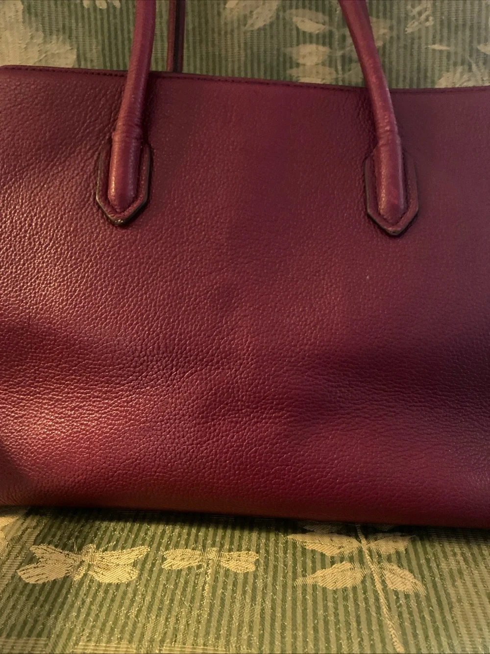 Furla Burgundy Leather Top-Handle Tote